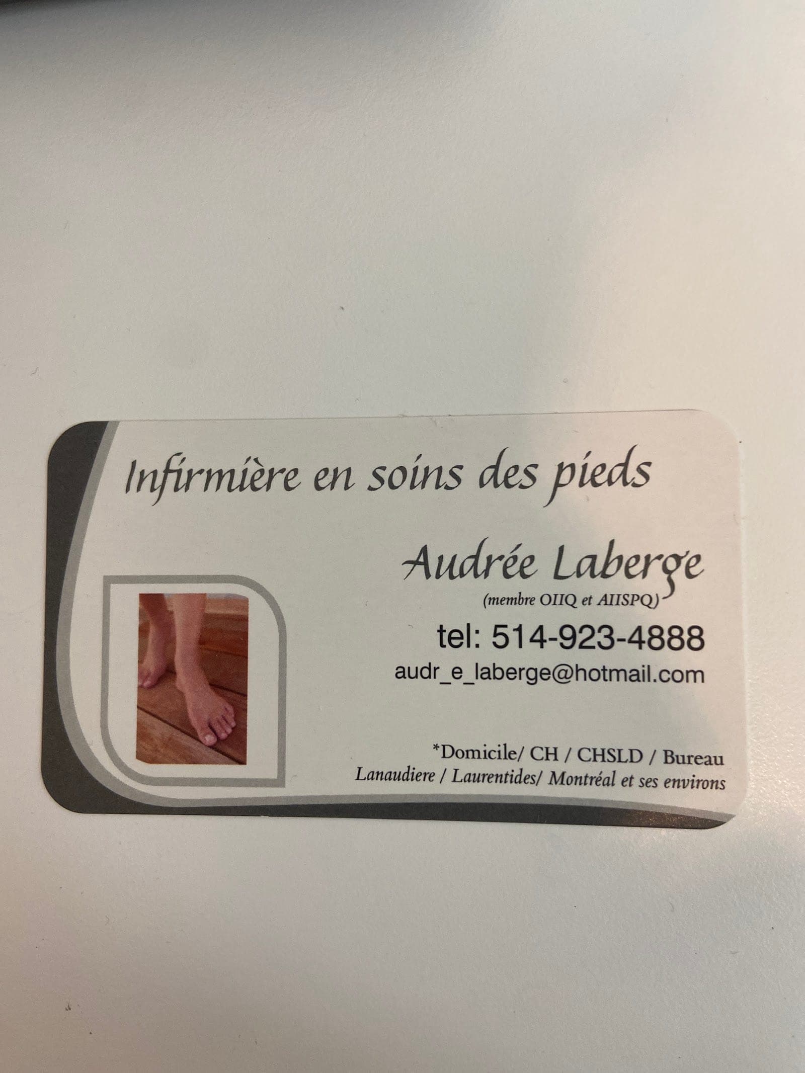 Audrée Laberge Infirmière spécialisée en soins des pieds (photo: Audrée Laberge Infirmière spécialisée en soins des pieds, via Google)