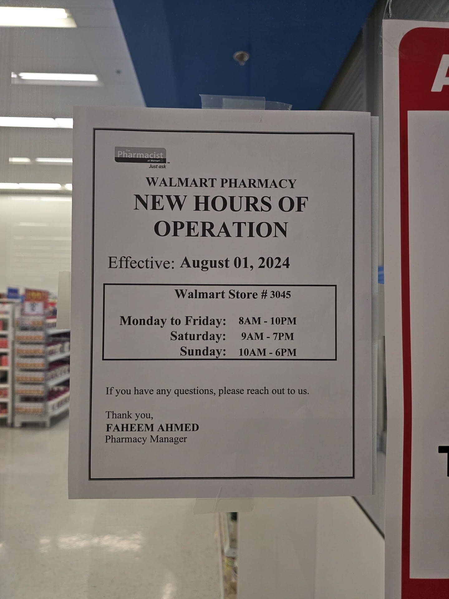 Walmart Pharmacy (photo: Alejandra Batista, via Google)