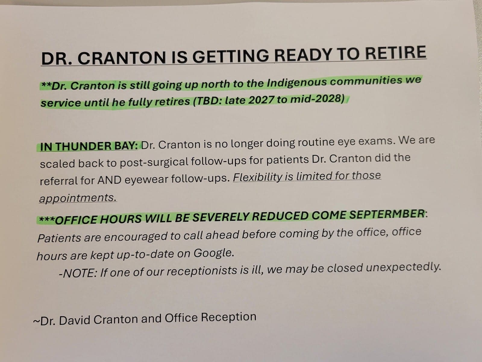 Dr. David Cranton Optometrist (photo: Dr. David Cranton Optometrist, via Google)