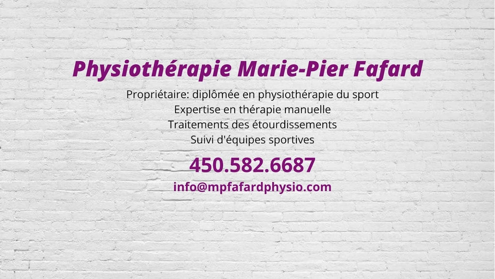 Clinique de physiothérapie Marie-Pier Fafard - Physiothérapeute, Physiothérapie sportive Repentigny (photo: Clinique de physiothérapie Marie-Pier Fafard - Physiothérapeute, Physiothérapie sportive Repentigny, via Google)