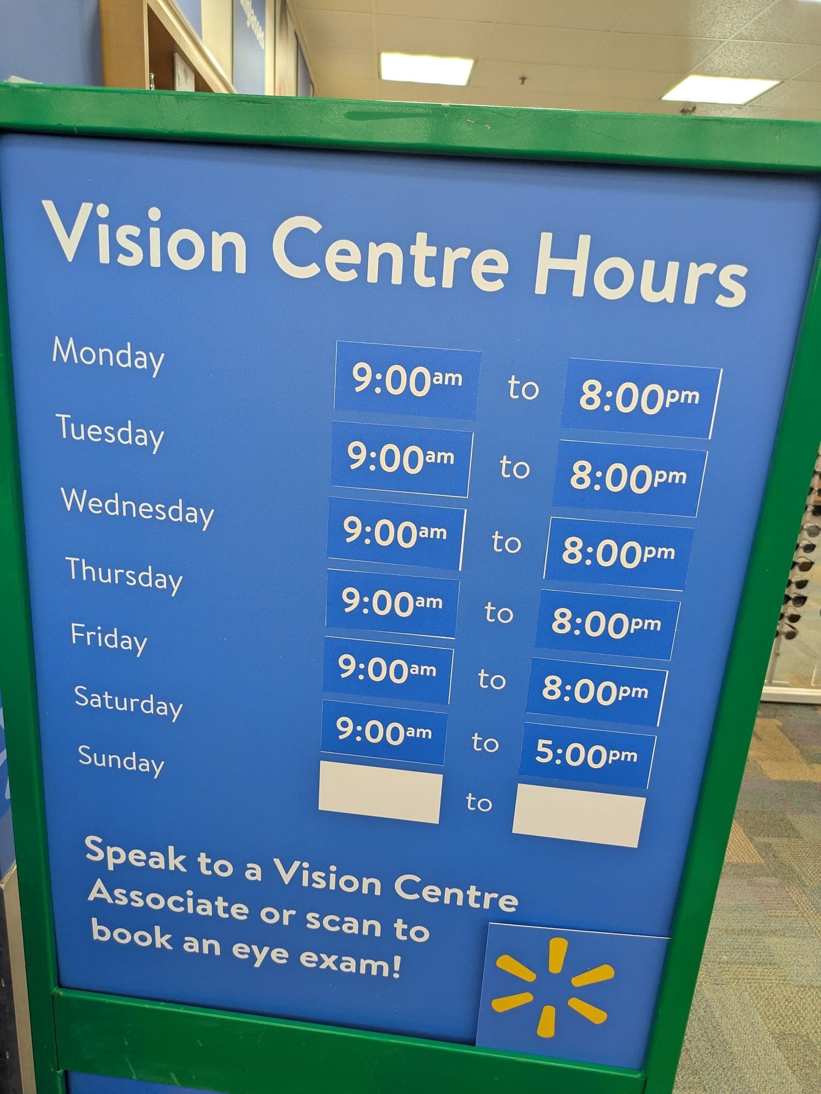 Walmart Vision Centre (photo: Cam harkins, via Google)