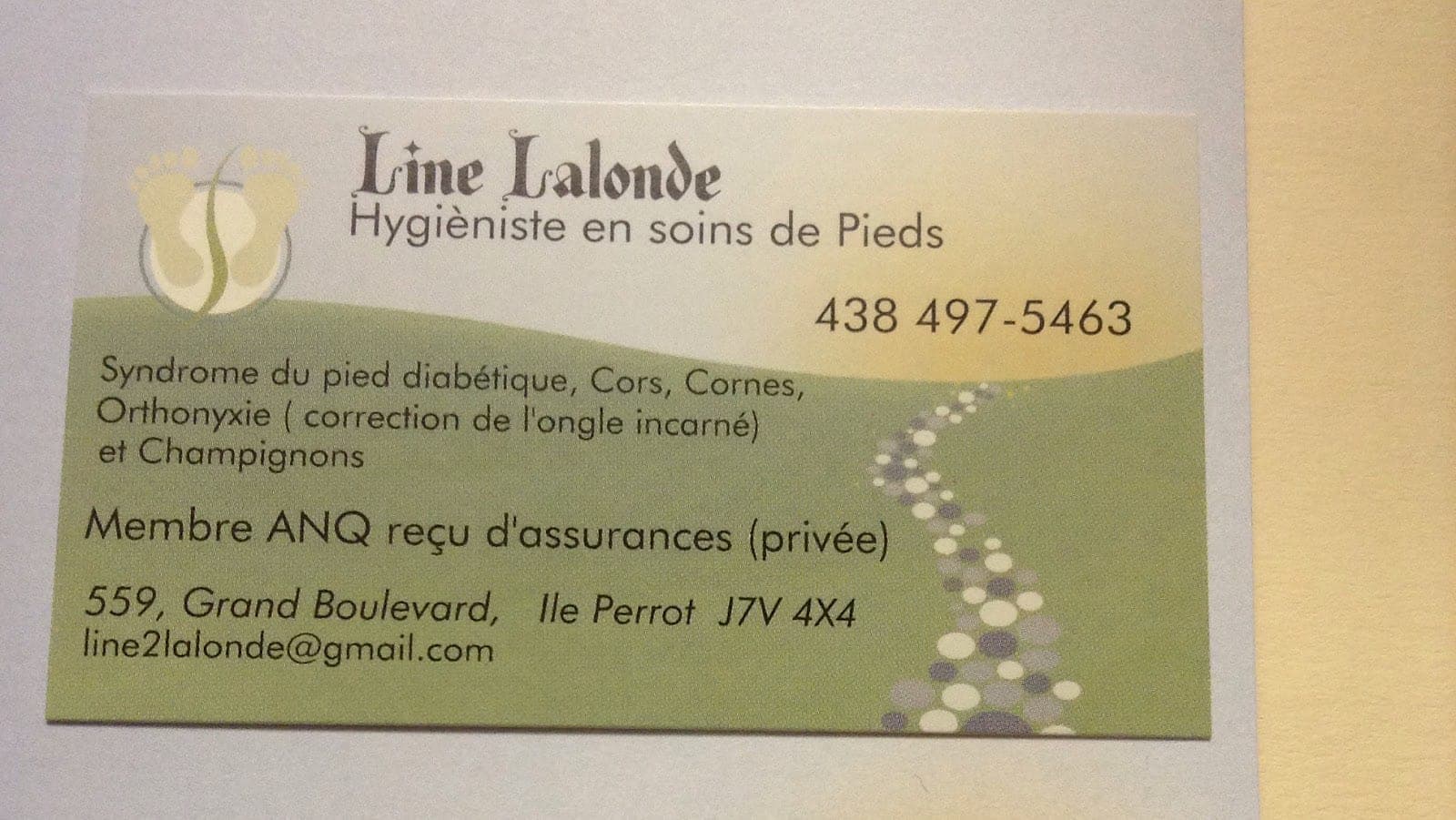Line Lalonde Hygiéniste en soins de pieds (Pédicure Santé) (photo: Line Lalonde Hygiéniste en soins de pieds (Pédicure Santé), via Google)