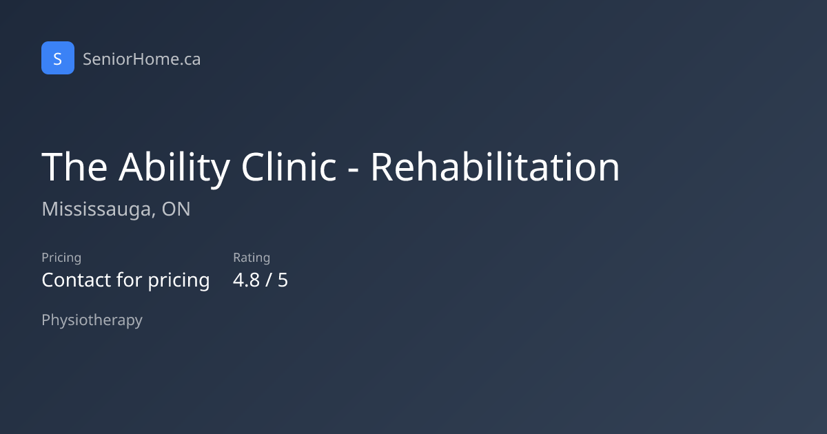 The Ability Clinic - Rehabilitation, Mississauga, ON